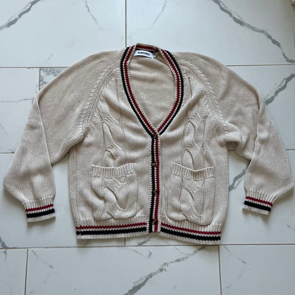 Rumored Alumni Cardigan cream color size small